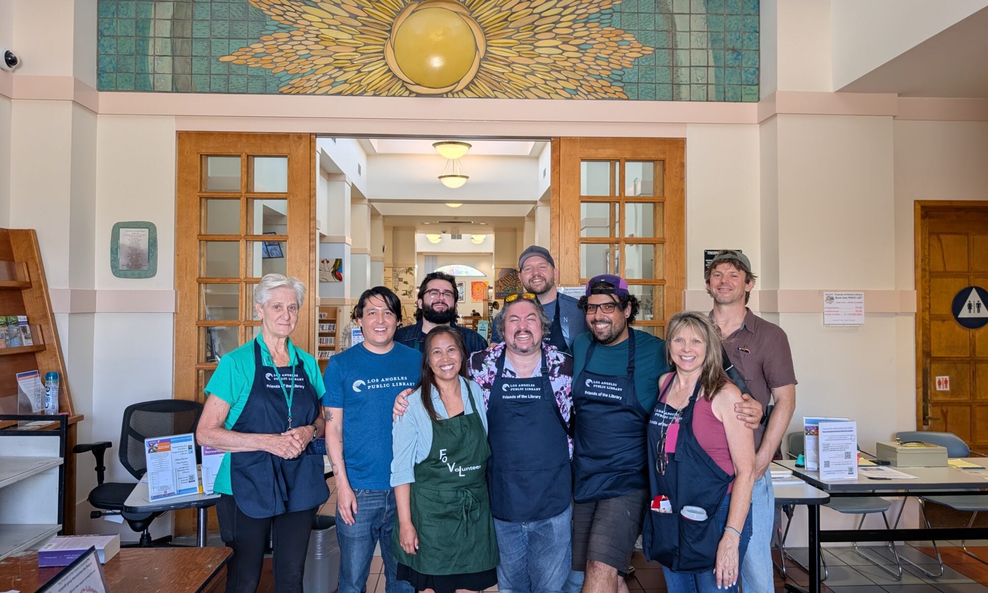 group of ERYC members volunteering at the Library